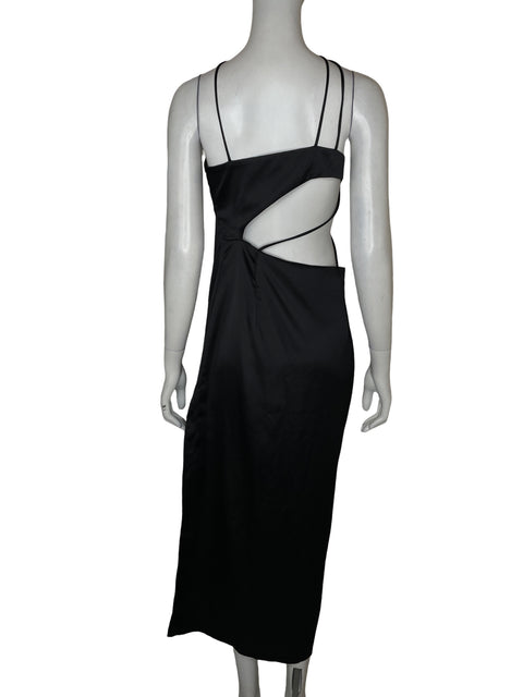 Vestido Zara Asimétrico Satinado Negro - Talla M