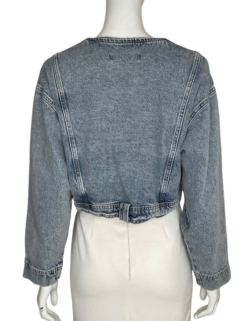 Chaqueta Jean Zara Cropped Azul - Talla XS