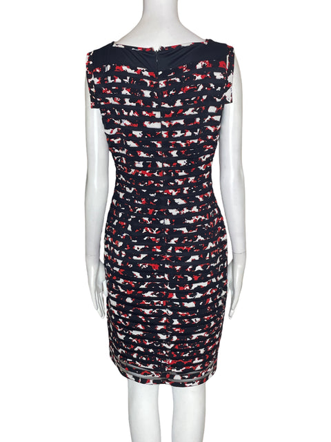 Vestido Adrianna Papell de Viscosa Estampado Ajustado Negro - Talla S