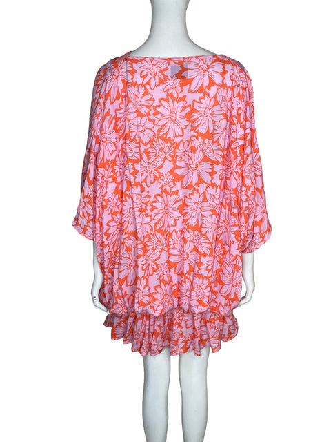 Vestido Azulu de Viscosa Midi Estampado Rosado - Talla M