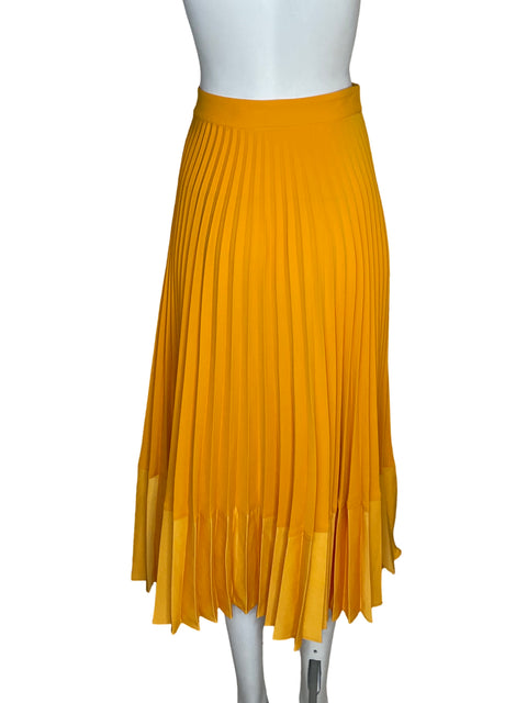 Falda Zara Midi Plisado Naranja - Talla S