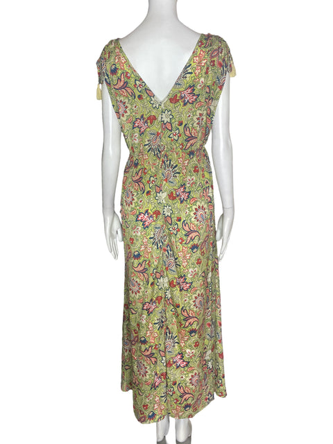 Vestido Lalit Store Estampado Cuello v Verde - Talla S