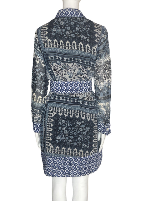 Vestido Altamitrichi Estampado Manga larga Azul - Talla 38