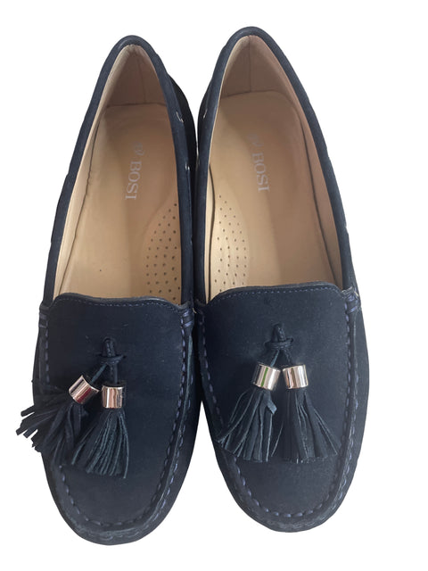 Zapato Bosi Mocacines Gamuza Negro - Talla 37