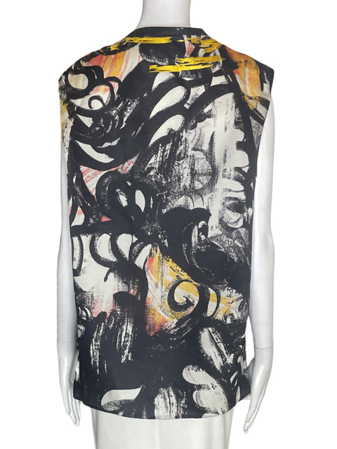 Blusa Phillip Lim Estampado Sin mangas Negro - Talla 10