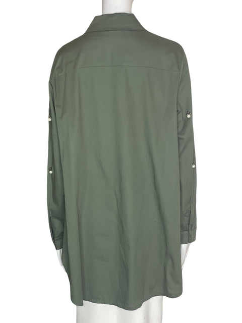Blusa Nevada Love de Algodón Perlas Manga larga Verde - Talla L