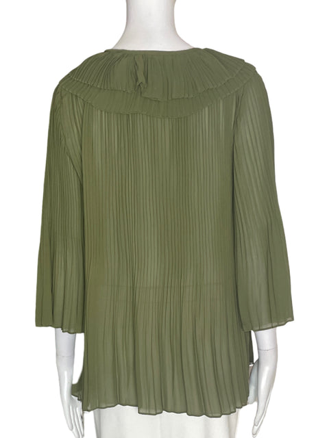 Blusa Adele Ruchas Suelto Verde - Talla L