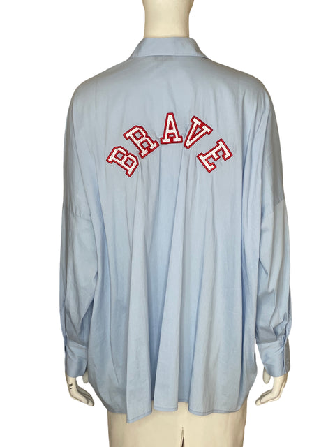 Camisa Dixie de Algodón Oversize Azul - Talla S