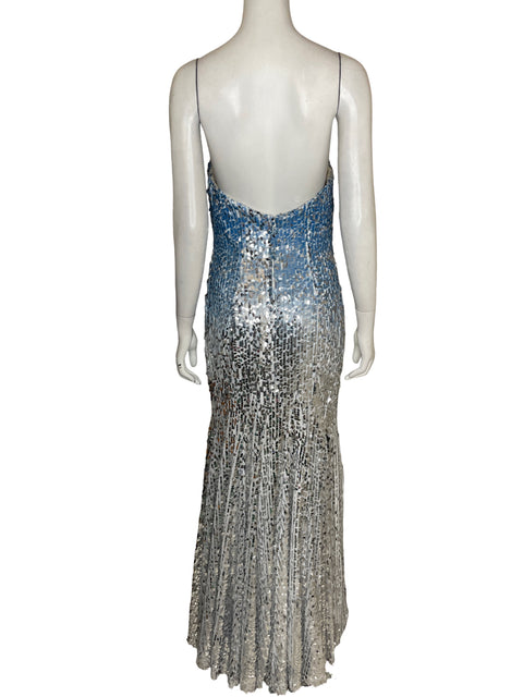 Vestido De Fiesta Morilee De Madeline Gardner Strapless Lentejuelas Azul - Talla S