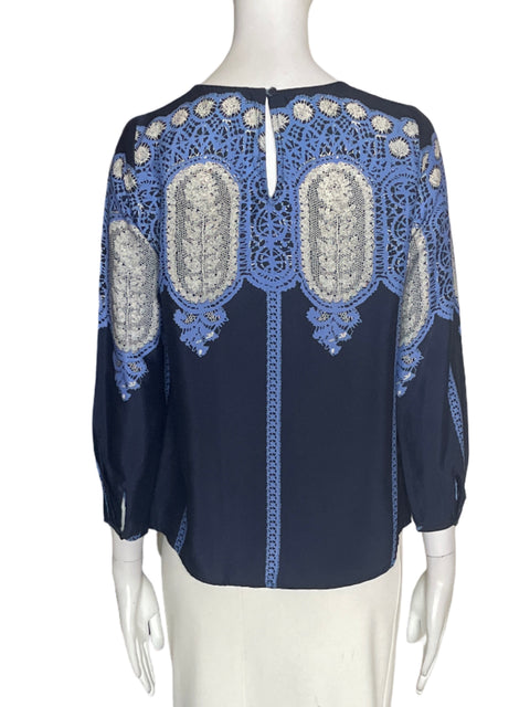 Blusa Collective Concepts Estampado Tejido Azul - Talla XS