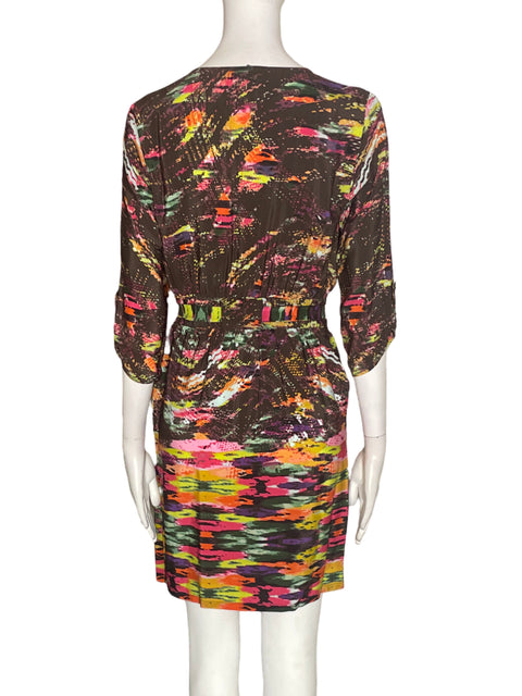 Vestido Charlie Jade Estampado Fajon Marrón - Talla XS