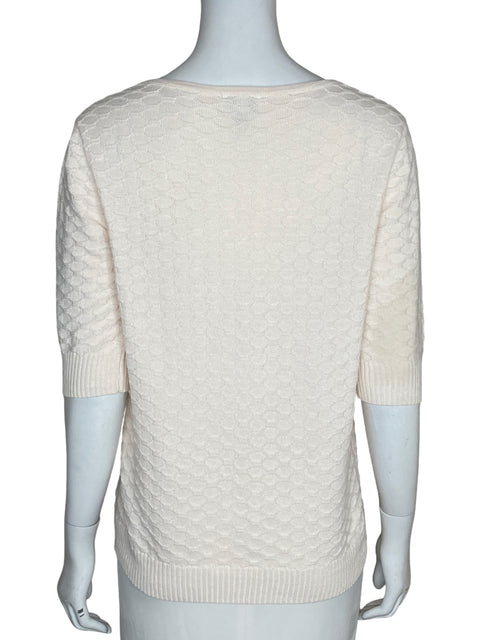 Blusa Ella Moss Punto Cuello v Beige - Talla M