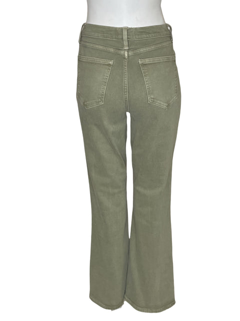 Pantalón Pistola de Algodón High-rise Verde - Talla 29
