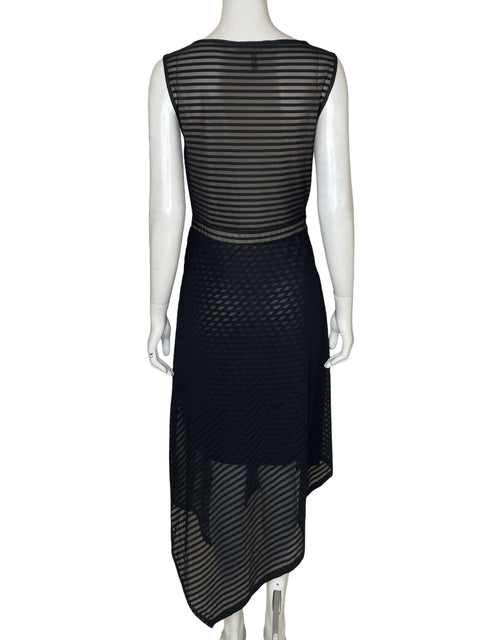 Vestido Bcbg Asimétrico Transparente Negro - Talla M