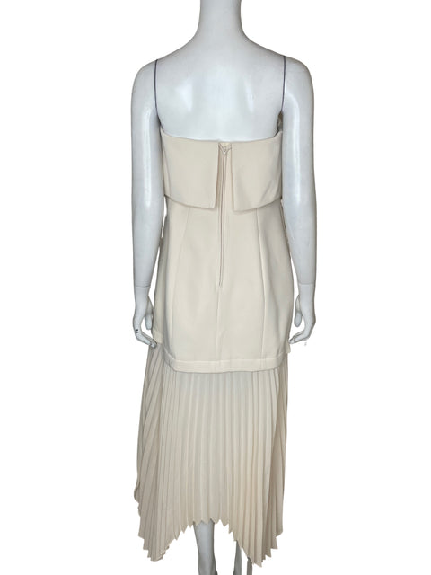 Vestido C/meo Collective Strapless Plisado Beige - Talla L