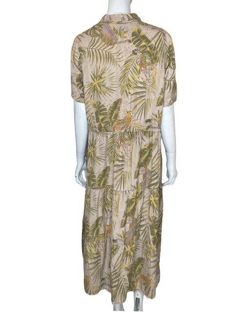 Vestido Desigual Estampado Midi Verde - Talla XL