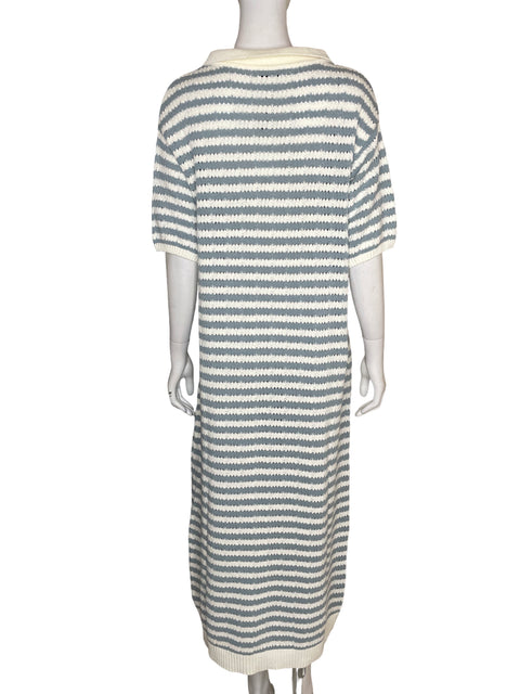 Vestido Miou Muse de Algodón Maxi Rayas Azul - Talla L