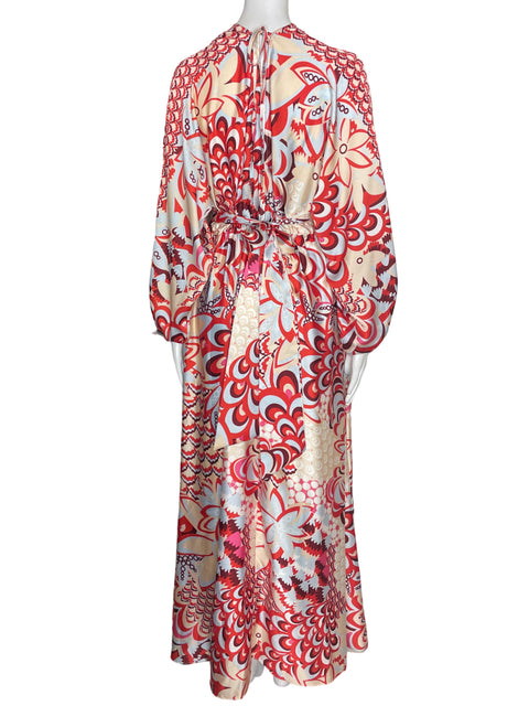 Vestido Tesoro Tps Estampado Maxi Rojo - Talla S