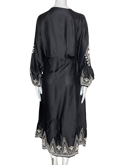 Vestido Zara Liso Tejido Negro - Talla L