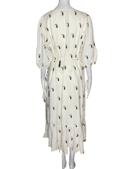 Vestido Farm Estampado Pajaro Blanco - Talla XL