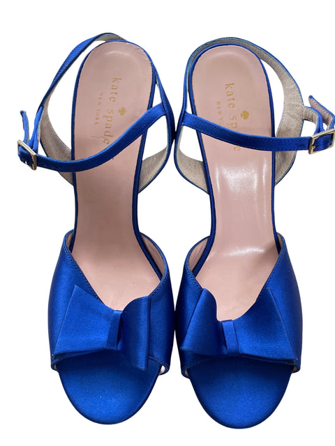 Tacón Kate Spade Satinado Azul - Talla 7.5