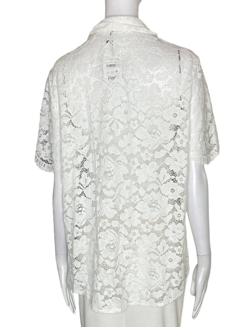Blusa Br G Eurl Usa Troquelado Tejido Blanco - Talla L