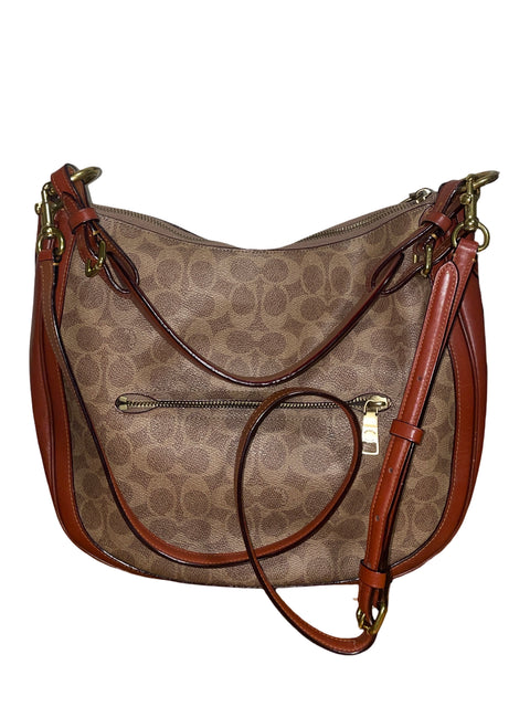 Cartera Coach Sutton Hobo En Lona Signature Marrón - Talla U