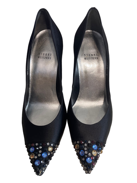 Zapato Stuart Weitzman Pedreria Tacón alto Negro - Talla 8