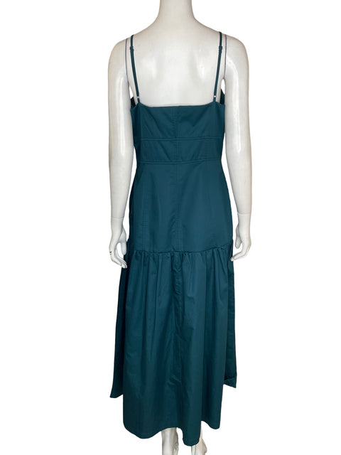 Vestido Ina de Algodón Midi Plisado Verde - Talla L