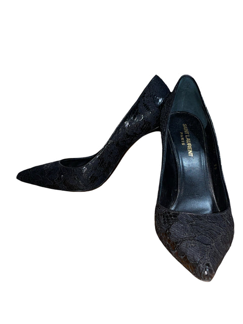 Stiletto Saint Laurent Encaje Negro - Talla 39
