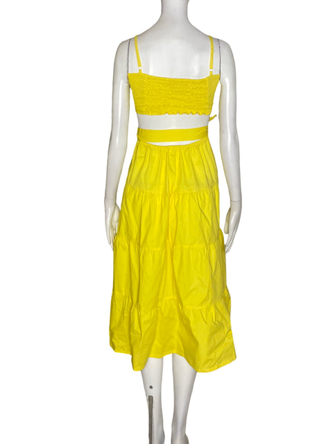 Vestido Aktual Cut-out Liso Amarillo - Talla S