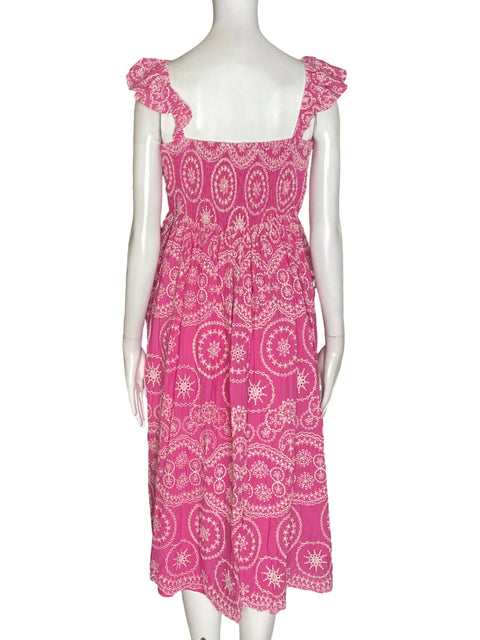 Vestido Ina Ina Estampado Ruchas Rosado - Talla S