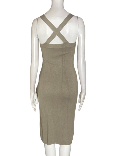 Vestido Abercrombie & Fitch Ajustado Tiras Gris - Talla XS
