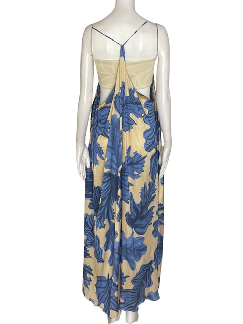 Vestido Mía De Dios Tiras Estampado Azul - Talla XS