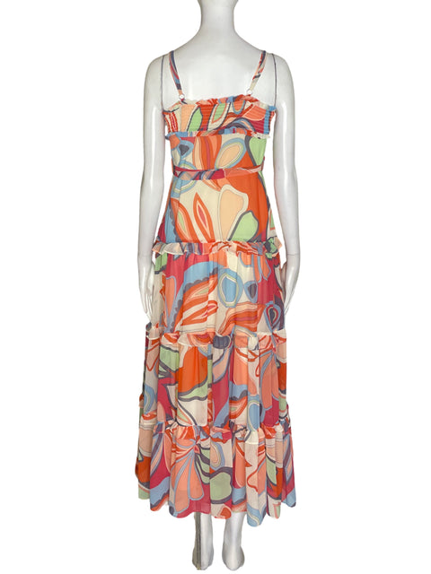Vestido Alexis Estampado Tiras Naranja - Talla 0