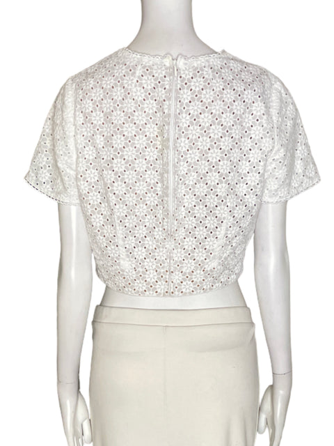 Blusa Michael Kors Troquelado Manga corta Blanco - Talla 8