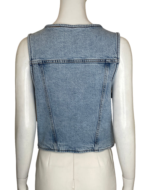 Chaleco Pistola de Algodón Cuello v Azul - Talla M