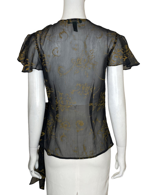 Blusa Ralph Lauren Transparente Vuelos Negro - Talla 6