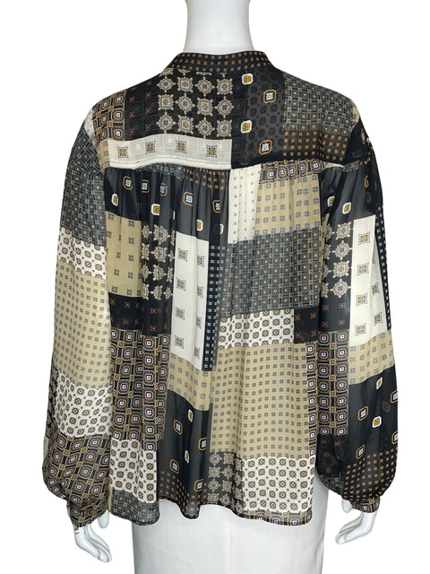 Blusa Banana Republic Cuello mao Estampado Marrón - Talla L