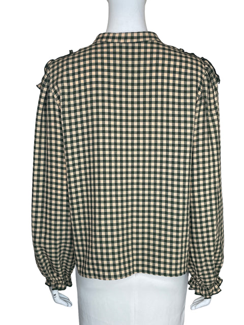 Camisa Zara de Viscosa Estampado Cuadros vichy Verde - Talla L