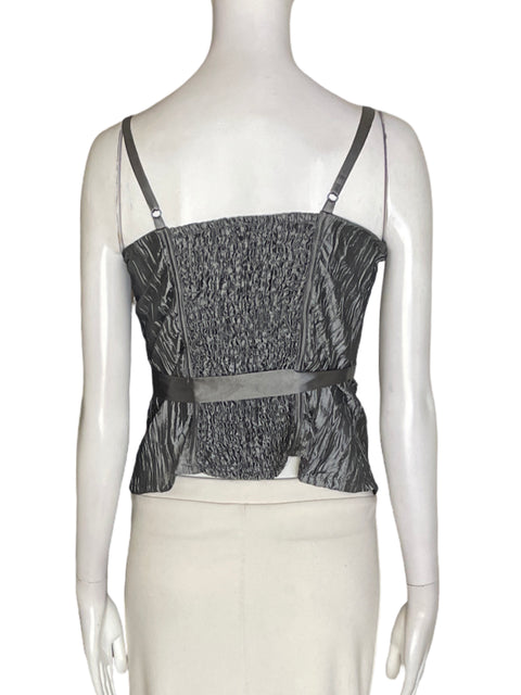 Blusa Do&be Plisado Tiras Gris - Talla L