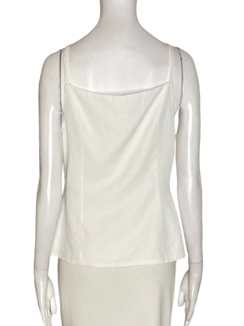 Blusa Zara Tiras Suelto Blanco - Talla M