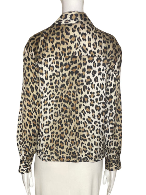 Blusa Zara Animal print Manga larga Marrón - Talla S