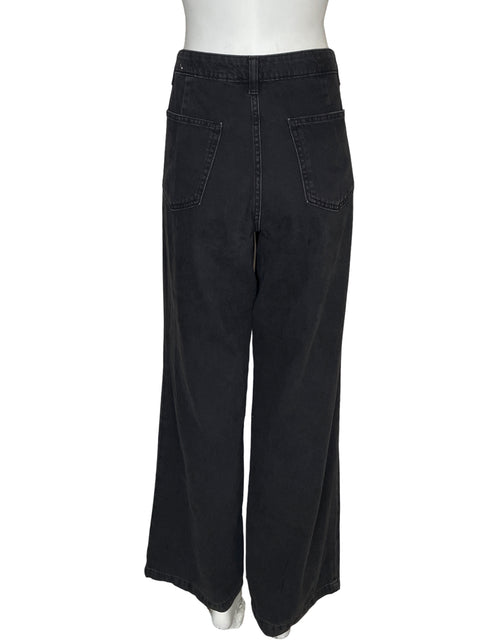 Jean Mango de Algodón Wide-leg Negro - Talla 38
