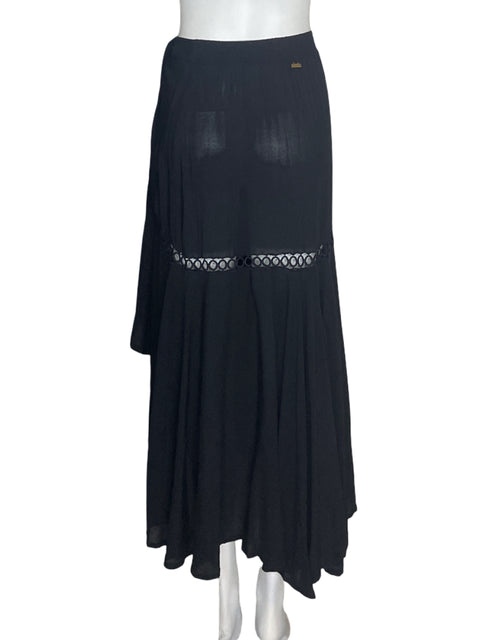 Falda Milonga Cruzado Liso Negro - Talla S