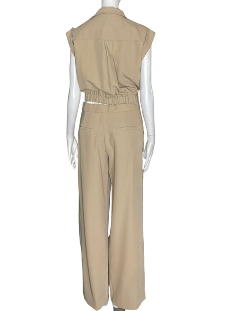 Conjunto Strut & Bolt Blusa/pantalon Sin mangas Beige - Talla S