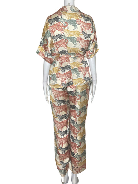 Conjunto Lavanda Blusa/pantalon Manga corta Rojo - Talla S