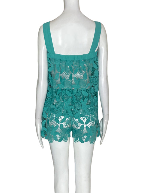 Conjunto Waimari de Algodón Short/blusa Troquelado Verde - Talla M