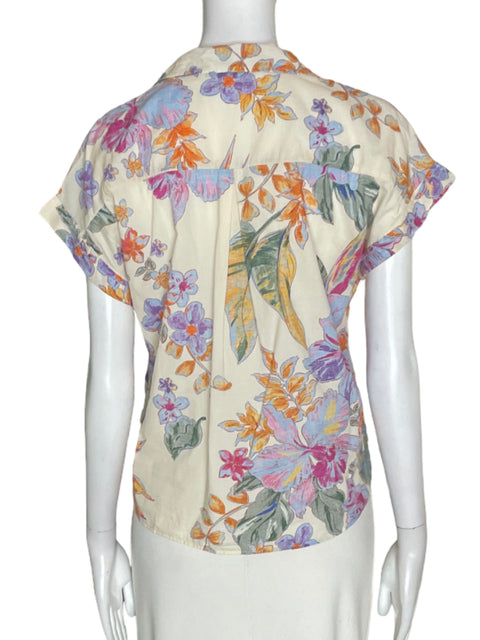 Blusa Mng Estampado Floral Naranja - Talla XS