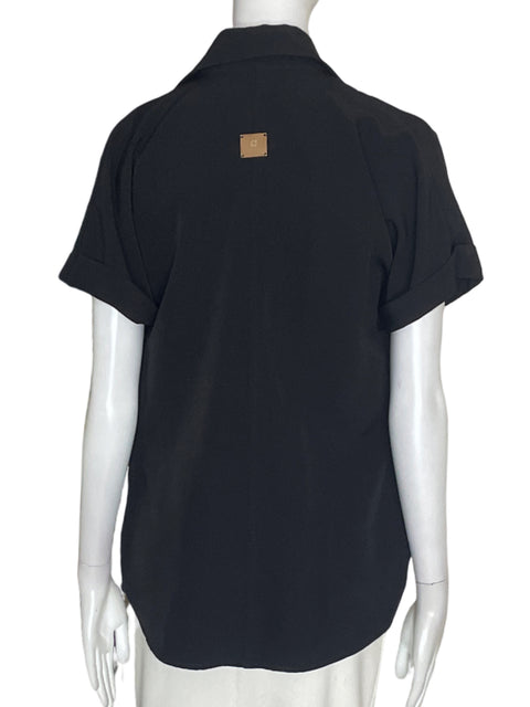 Blusa Viviana Ramirez Manga corta Cuello Negro - Talla S